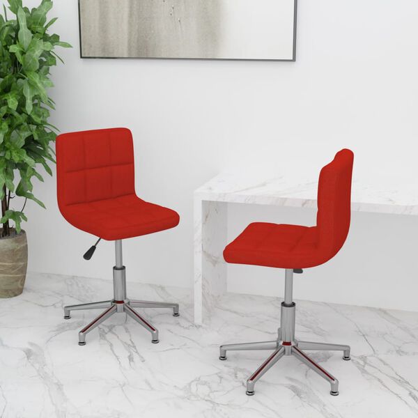 vidaXL Sedie da Pranzo Girevoli 2 pz Rosso Vino in Similpelle