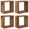 vidaXL Scaffali da parete A parete 4 pz Legno vecchio