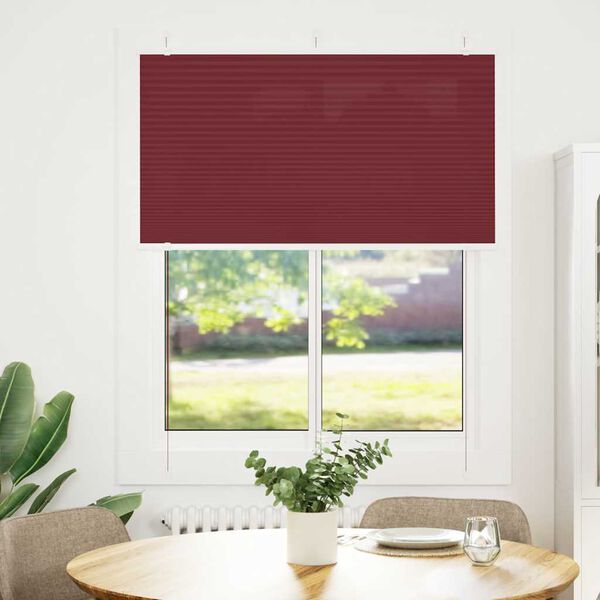 vidaXL Tenda Plissettata Rosso Bordeaux 105x100 cm Larghezza Tessuto