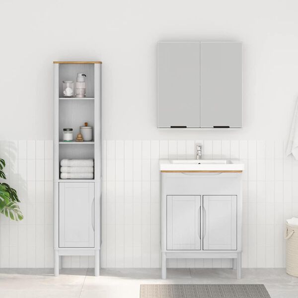vidaXL Set di mobili per il bagno con lo scaffale FLORO 2 pcs Bianco