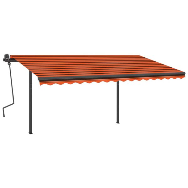 vidaXL Tenda Automatica con Sensore Vento e LED 4x3 m Arancio Marrone