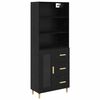 vidaXL Credenza Rovere Nero 69,5 x 32,5 x 180 cm Legno ingegnerizzato