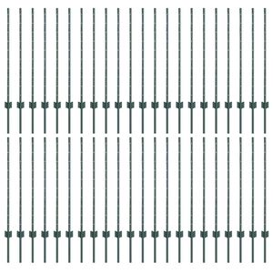 vidaXL Palo per recinzione interrato 44 pz Verde 140 cm