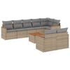 vidaXL Set Divano da Giardino 9 pz con Cuscini Beige in Polyrattan