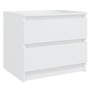 vidaXL Comodino Bianco 50x39x43,5 cm in Legno Multistrato