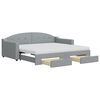 vidaXL Divano Letto Estraibile Cassetti Grigio Chiaro 90x190cm Tessuto