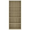vidaXL Libreria 5 Ripiani Rovere Sonoma 80x30x189 cm Legno Multistrato