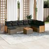 vidaXL Set Divano da Giardino 9 pz con Cuscini Grigio in Polyrattan