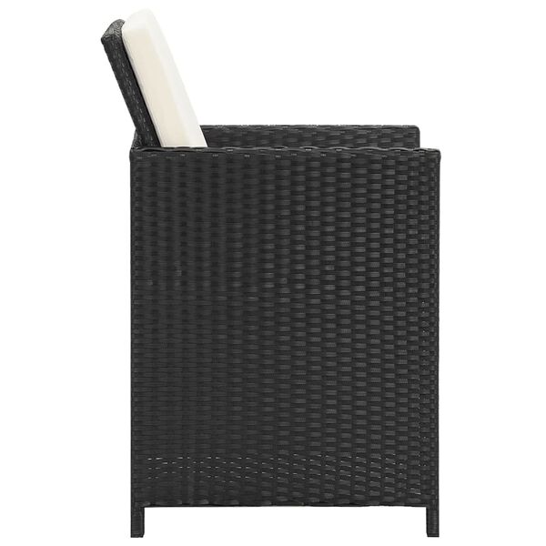 vidaXL Sedie da Giardino 4 pz in Polyrattan Nero