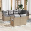 vidaXL Set Divano da Giardino 7 pcs Beige e Grigio Chiaro polyrattan