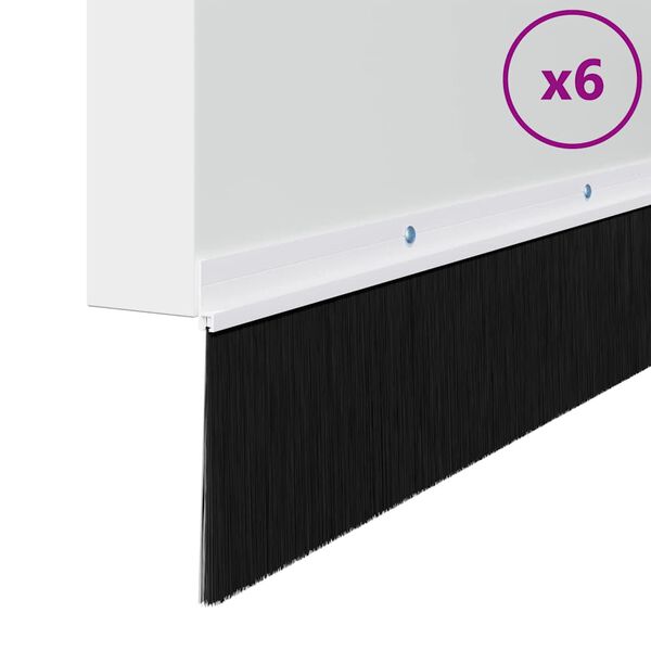 vidaXL Spazzole per porte a vite 6 pcs Bianco 100 cm Lega di alluminio
