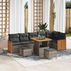 vidaXL Set Divano da Giardino con cuscino 11 pcs Grigio polyrattan