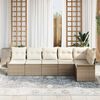 vidaXL Set Divano da Giardino con cuscino 6 pcs Beige polyrattan