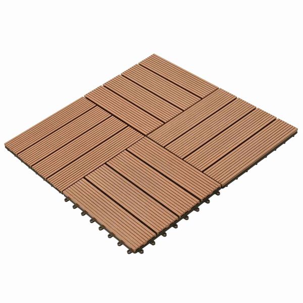 vidaXL Piastrella per Decking 11 pcs Marrone 30 x 30 cm WPC