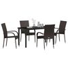 vidaXL Set da Pranzo per Giardino 5 pcs Marrone