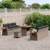 vidaXL Set Divano da Giardino con cuscino 9 pcs Grigio
