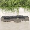 vidaXL Set Divani da Giardino 9 pz con Cuscini in Polyrattan Grigio