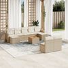 vidaXL Set Divano da Giardino 10 pz con Cuscini Beige in Polyrattan