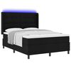 vidaXL Letto a Sorgente LED con materasso Nero 140 x 190 cm Tessuto