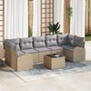 vidaXL Set Divano da Giardino con cuscino 8 pcs Beige e grigio