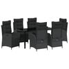 vidaXL Set da Pranzo per Giardino 7 pz Nero polyrattan