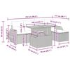 vidaXL Set Divano da Giardino 6 pz con Cuscini Beige Polyrattan Acacia