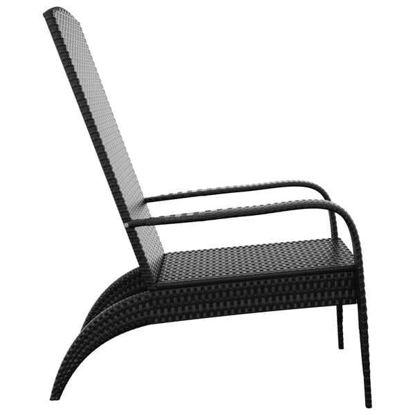 vidaXL Sedia da giardino Adirondack nera in polyrattan