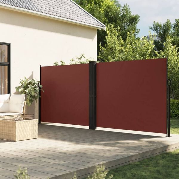 vidaXL Tenda da Sole Laterale Retrattile Marrone 160x1200 cm