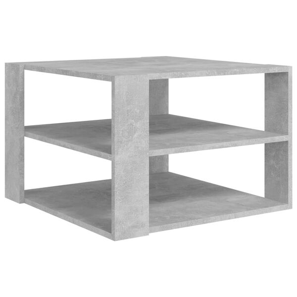 vidaXL Tavolino da Salotto Grigio Cemento 60x60x40cm Legno Multistrato