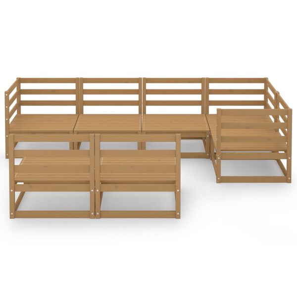 vidaXL Set Salotto da Giardino 7pz Marrone Ambra Legno Massello Pino