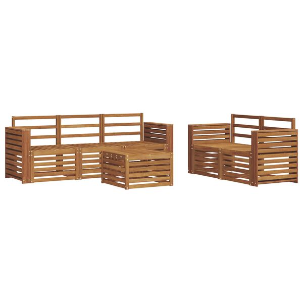 vidaXL Set divani 6 pcs Naturale Legno di Acacia Massello