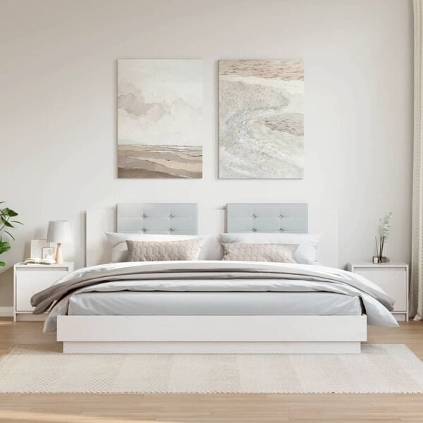 vidaXL Comodini 2 pz Bianchi 40x30,5x40 cm in Legno Massello di Pino