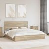 vidaXL Letto con Contenitore con testiera Rovere Sonoma 180 x 200 cm