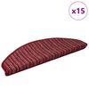 vidaXL Tappetini per scale autoadesivi 15 pcs Rosso 65 x 21 x 4 cm