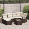 vidaXL Set di divani 7 pcs Marrone polyrattan