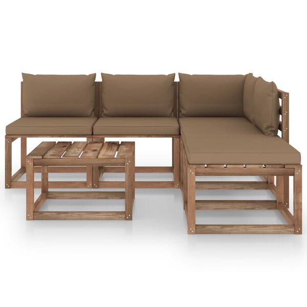 vidaXL Set Salotto Giardino Pallet con Cuscini 6 pz in Pino Impregnato