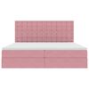 vidaXL Letto con contenitore e materasso Rosa 200 x 200 cm Velluto