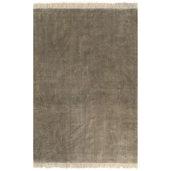 vidaXL Tappeto Kilim in Cotone 160x230 cm Grigio Talpa