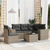 vidaXL Set Divano da Giardino 6 pz con Cuscini Grigio in Polyrattan