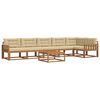 vidaXL Set di divani da esterno con cuscino 7 pcs Naturale e Beige
