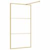 vidaXL Parete per Doccia Walk-in Vetro Trasparente ESG 100x195 cm Oro