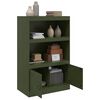 vidaXL Credenza Verde Oliva 67x39x107 cm in Acciaio