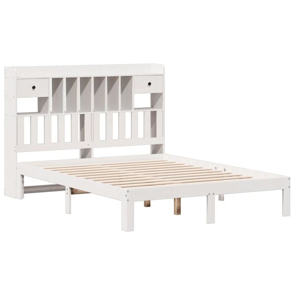 vidaXL Letto Libreria senza Materasso Bianco 140x190 cm Legno di Pino