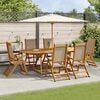 vidaXL Set Pranzo da Giardino 7pz Legno Massello di Acacia e Textilene