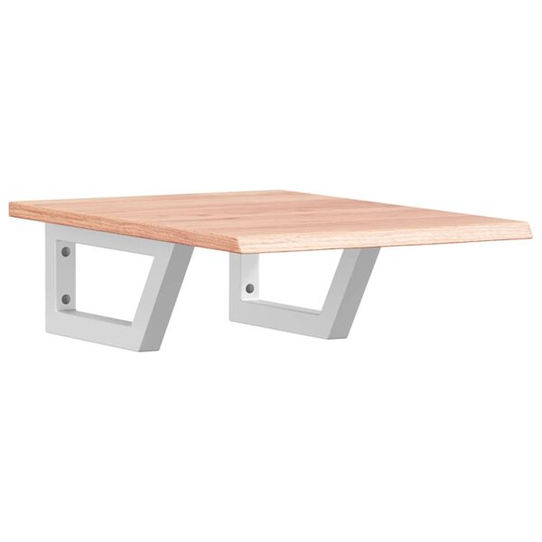 vidaXL Ripiano a Parete per Lavabo in Acciaio e Massello di Rovere