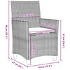 vidaXL Set da Pranzo per Giardino 3 pcs Grigio polyrattan