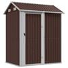 vidaXL Capanno da Giardino Marrone 192x152,5x237 cm Acciaio Zincato