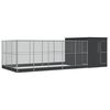 vidaXL Voliera con Estensione Argento 704x303x216 cm in Acciaio