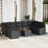 vidaXL Set Divano da Giardino con archiviazione 10 pcs Nero polyrattan