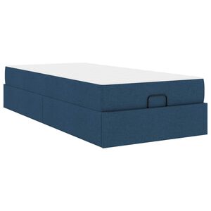 vidaXL Struttura letto con materasso con materasso 2 pcs Blu Tessuto